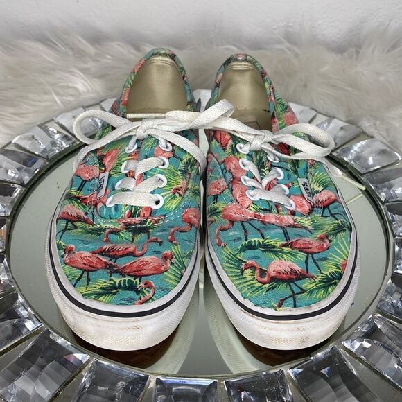 Vans Flamingo Tropical Palm Print Sneakers Kids 3 - Picture 2 of 10